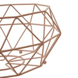 Orsina Gold Finish Fruit Basket, Stylish Wire Bowl For Displaying & Storing Fresh Fruit, Durable Metal in Pink - thumbnail 4
