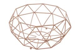 Orsina Gold Finish Fruit Basket, Stylish Wire Bowl For Displaying & Storing Fresh Fruit, Durable Metal in Pink - thumbnail 2