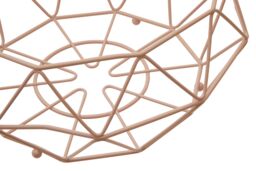 Orsina Gold Finish Fruit Basket, Stylish Wire Bowl For Displaying & Storing Fresh Fruit, Durable Metal in Pink - thumbnail 3