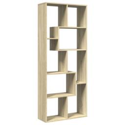 Berkfield Home Room Divider Bookcase Sonoma Oak 67x25x161.5 cm Engineered Wood in Light Brown - thumbnail 7