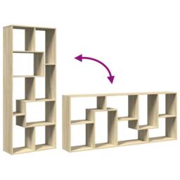 Berkfield Home Room Divider Bookcase Sonoma Oak 67x25x161.5 cm Engineered Wood in Light Brown - thumbnail 8