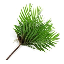 Leaf 40cm Artificial Bamboo Palm Bush Plant in Green - thumbnail 2
