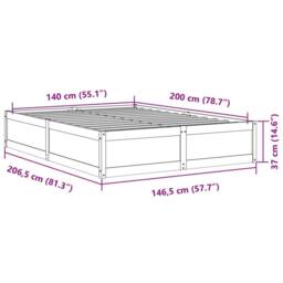 Berkfield Home Bed Frame without Mattress 140x200 cm Solid Wood Pine in Natural - thumbnail 9