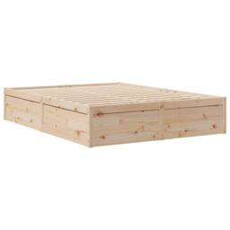 Berkfield Home Bed Frame without Mattress 140x200 cm Solid Wood Pine in Natural - thumbnail 6