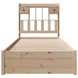 Berkfield Home Decorative Bookcase Bed without Mattress 75x190cm Small Single So in Natural - thumbnail 4