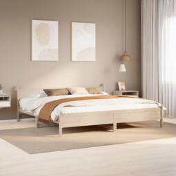 Berkfield Home Bed Frame without Mattress 180x200 cm Super King Solid Wood Pine in Brown - thumbnail 1