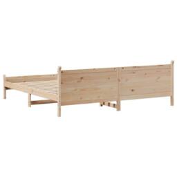 Berkfield Home Bed Frame without Mattress 180x200 cm Super King Solid Wood Pine in Brown - thumbnail 6