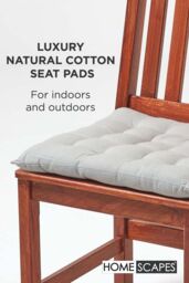 Homescapes 6 Pack Seat Pads Luxury 100% Cotton Indoor Outdoor Garden Cushion, 40cm in Grey - Size: 40 cm x 40 cm - thumbnail 2