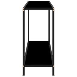 Berkfield Home Console Table Black 120x35x75 cm Tempered Glass - Size: 120 x 35 x 75 cm - thumbnail 3