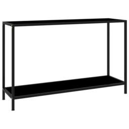 Berkfield Home Console Table Black 120x35x75 cm Tempered Glass - Size: 120 x 35 x 75 cm - thumbnail 2