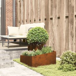 Berkfield Home Pots & Planters Corten Steel Medium Durable Metal Planter in Brown - thumbnail 4