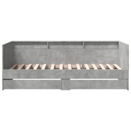 Berkfield Home Daybed with Drawers without Mattress Concrete Grey 75x190 cm Small Single - thumbnail 4