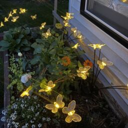 Bright Zeal Set of 4 Firefly Solar Garden Lights in Yellow