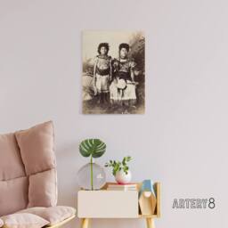 "Artery8 Burton Brothers Photograph of Samoan Princesses Canvas Wall Art Print in Brown - Size: W12"" x H16""" - thumbnail 3
