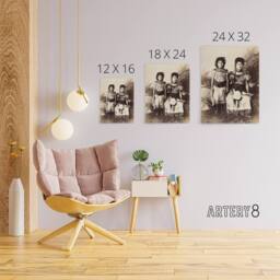 "Artery8 Burton Brothers Photograph of Samoan Princesses Canvas Wall Art Print in Brown - Size: W12"" x H16""" - thumbnail 4
