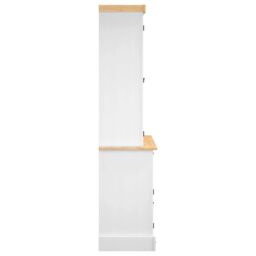 Berkfield Home Highboard Corona White 112x43x196 cm Solid Wood Mexican Pine - Size: 112 x 43 x 196 cm - thumbnail 5