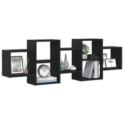 Berkfield Home Wall Shelf Black Oak 129x18x42 cm Engineered Wood - Size: 129 x 18 x 42 cm - thumbnail 4