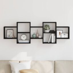 Berkfield Home Wall Shelf Black Oak 129x18x42 cm Engineered Wood - Size: 129 x 18 x 42 cm - thumbnail 3