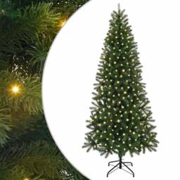 Berkfield Home Elegant Artificial Christmas Tree with 300 LEDs Green 180 cm PE a - thumbnail 3