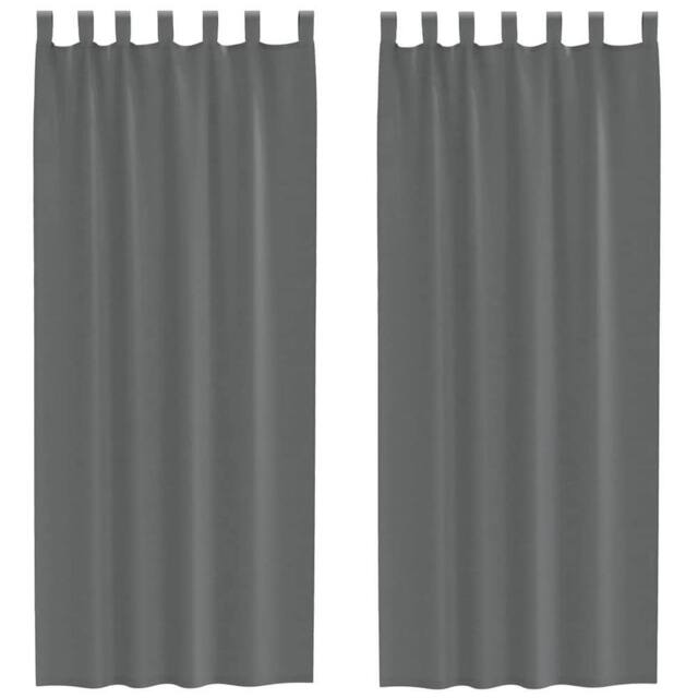 Berkfield Home Voile Curtains with Loops 2 pcs Dark Grey 140x260 cm - image 1