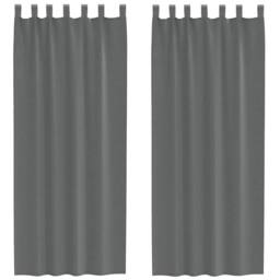 Berkfield Home Voile Curtains with Loops 2 pcs Dark Grey 140x260 cm