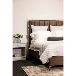 Lemon Pavilion Furniture Berkeley Double Bed - Velvet - L207 x W153 x H142.5 cm - Grey - thumbnail 3