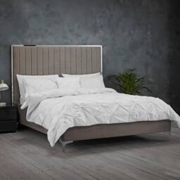 Lemon Pavilion Furniture Berkeley Double Bed - Velvet - L207 x W153 x H142.5 cm - Grey - thumbnail 2