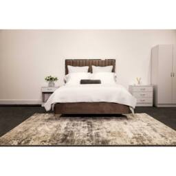 Lemon Pavilion Furniture Berkeley Double Bed - Velvet - L207 x W153 x H142.5 cm - Grey - thumbnail 4