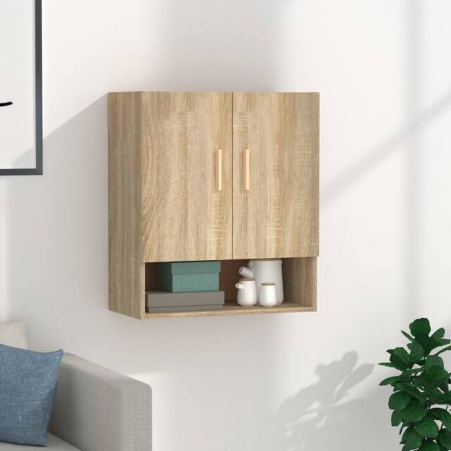 Berkfield Home Wall Cabinet Sonoma Oak 60x31x70 cm Engineered Wood in Brown - Size: 60 x 31 x 70 cm - image 1