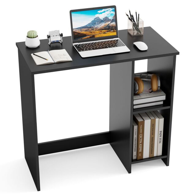 Gymax 80 CM Home Office Desk Small Computer Desk for Small Space-Black in Black - image 1