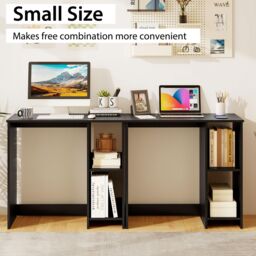 Gymax 80 CM Home Office Desk Small Computer Desk for Small Space-Black in Black - thumbnail 4