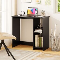 Gymax 80 CM Home Office Desk Small Computer Desk for Small Space-Black in Black - thumbnail 5