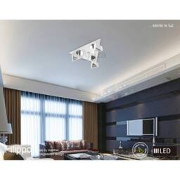 Netlighting Filippo Spot Light 4 Light LED Square 20W 1750lm White Chrome - thumbnail 4