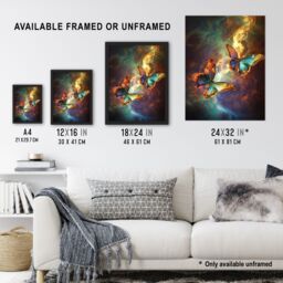 "Artery8 Universe String Theory Cosmic Butterflies Dance Wall Art Print - Size: W12"" x H16""" - thumbnail 3