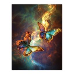 "Artery8 Universe String Theory Cosmic Butterflies Dance Wall Art Print - Size: W12"" x H16""" - thumbnail 1