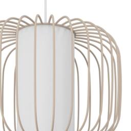 Eglo Terrarosa Wireframe Steel & Fabric Contemporary Single Pendant, Sandy in Beige - thumbnail 3