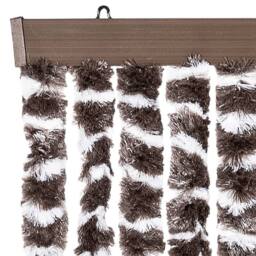 Berkfield Home Soft Fly Curtain Brown & White 100x230 cm Chenille - thumbnail 4