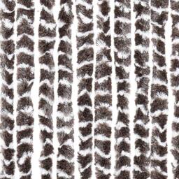 Berkfield Home Soft Fly Curtain Brown & White 100x230 cm Chenille - thumbnail 5