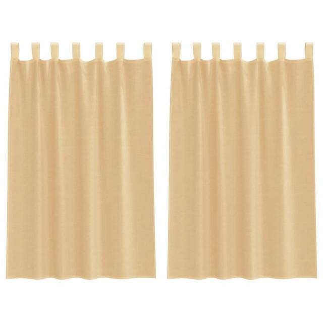 Berkfield Home Voile Curtains with Loops 2 pcs Sand 140x175 cm in Light Sand - image 1