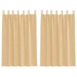 Berkfield Home Voile Curtains with Loops 2 pcs Sand 140x175 cm in Light Sand - thumbnail 1