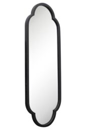 MirrorOutlet Black Metal Framed Double Arched Oval Garden Wall Mirror 102 X 35.5CM - Size: 1 Pack - thumbnail 6