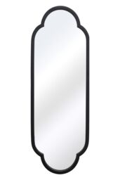 MirrorOutlet Black Metal Framed Double Arched Oval Garden Wall Mirror 102 X 35.5CM - Size: 1 Pack - thumbnail 3