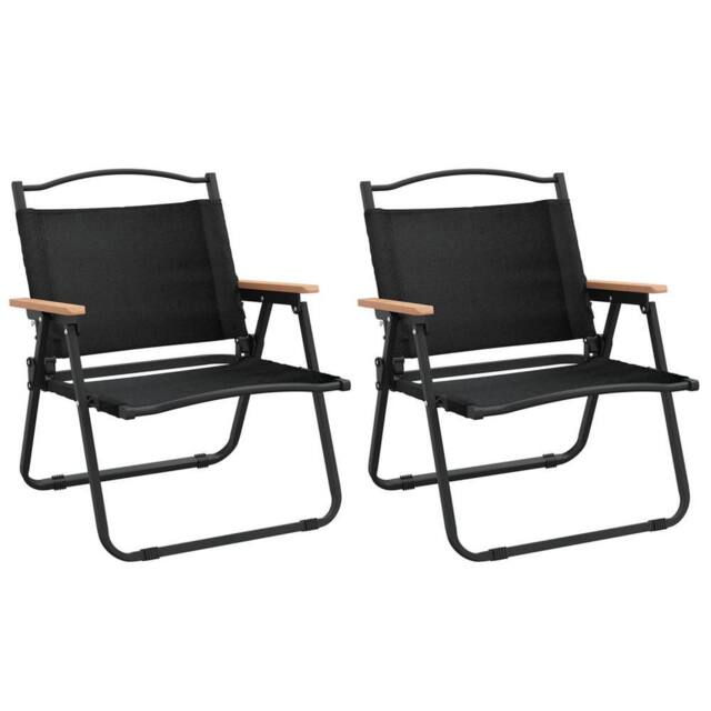 Berkfield Home Camping Chairs 2 pcs Black 54x43x59cm Oxford Fabric - Size: 54 x 43 x 59 cm - image 1