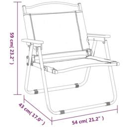 Berkfield Home Camping Chairs 2 pcs Black 54x43x59cm Oxford Fabric - Size: 54 x 43 x 59 cm - thumbnail 8