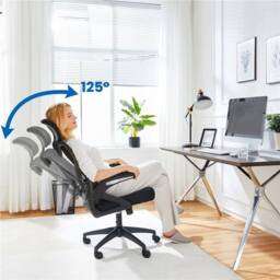 Kelvenix High Back Home Mesh Chair Ergonomic Office Chair black - Size: 0.6m2 - thumbnail 4