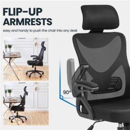 Kelvenix High Back Home Mesh Chair Ergonomic Office Chair black - Size: 0.6m2 - thumbnail 5
