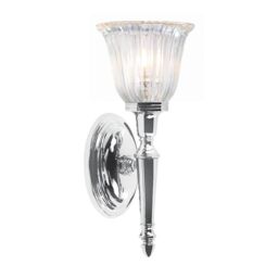 Netlighting Dryden 1 Light Bathroom Wall Light Polished Chrome IP44 G9 in Grey