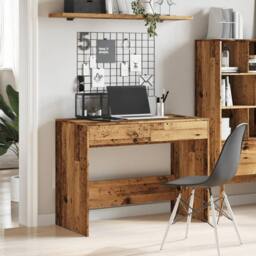 Berkfield Home Durable Desk Old Wood 101x50x76.5 cm Engineered Wood in Brown - thumbnail 1
