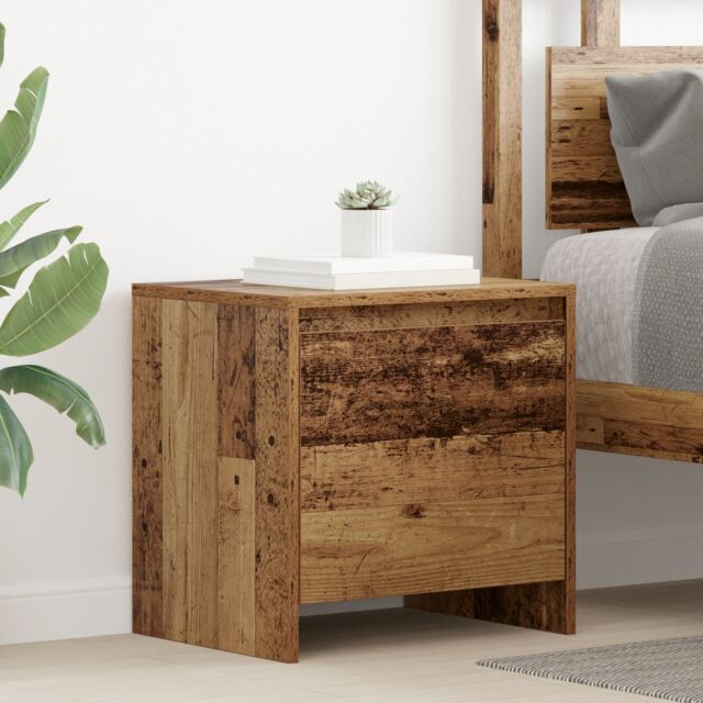 Berkfield Home Bedside Cabinet Old wood Engineered wood in Brown - image 1