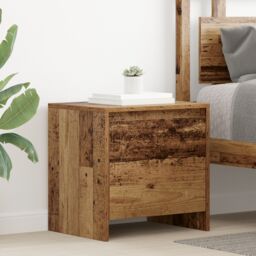 Berkfield Home Bedside Cabinet Old wood Engineered wood in Brown - thumbnail 1
